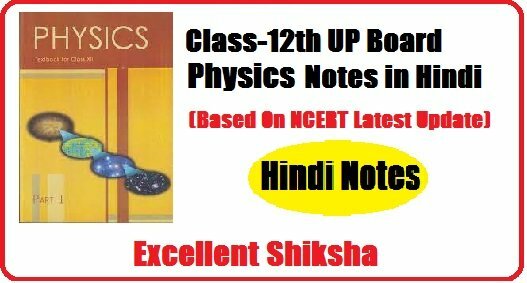 Class -12th Physics Notes In Hindi (UP Board Ncert Based)