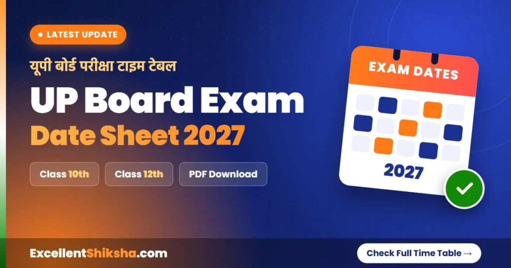 UP Board Exam Date Sheet 2027